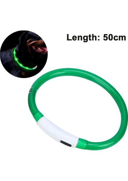 Lx-Led Işık Yayan Evcil Hayvan Tasması-Yeşil 50CM (Yurt Dışından)