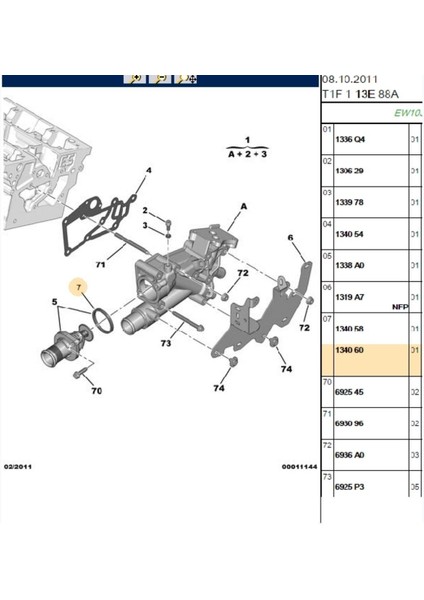 Termostat Conta 106 206 207 407 Bipper Partner Tu3 (134060)