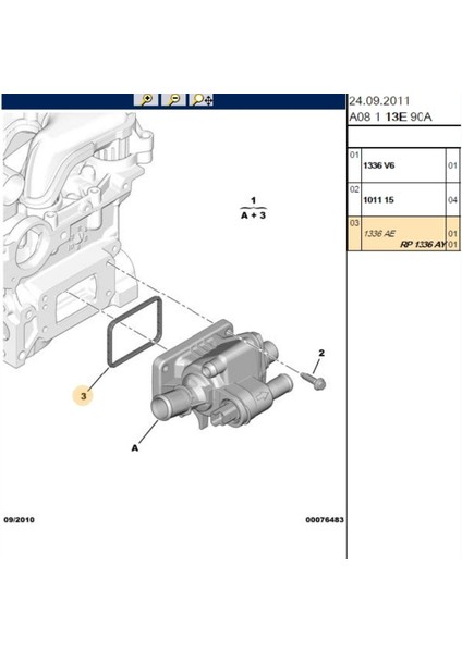 Termostat Oring 107 206 207 307 Bipper C1 C2 C3 Nemo Dw4-Dw6 (1336AY-BRS6380)