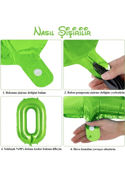 8 Rakam Açık Yeşil Folyo Balon 32-34" Inc 82 cm fiyatları
