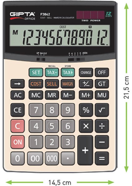 Hesap Makinası Masa Üstü 12 Hane F3042