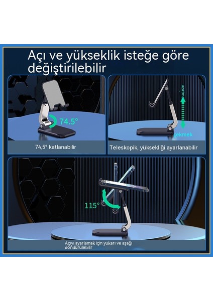 Metal Stand Tembel Cep Telefonu Tablet Katlanır Stand Cep Telefonu Standı (Yurt Dışından)