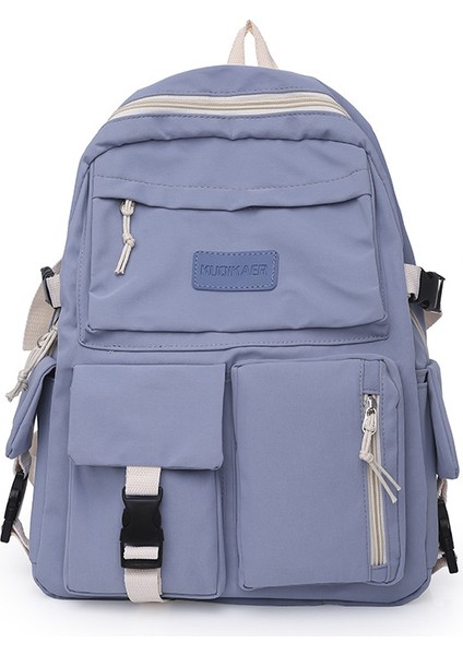 Rahat Sırt Çantası Baskı Olmadan Düz Renk Sırt Çantası Erkekler ve Kadınlar Için Tuval Iş Kıyafeti Tarzı Erkekler Için Okul Çantası (Yurt Dışından)