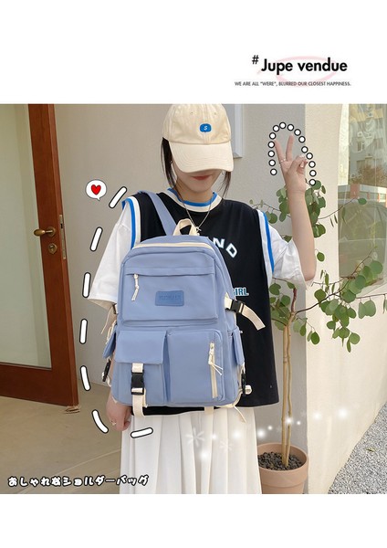 Rahat Sırt Çantası Baskı Olmadan Düz Renk Sırt Çantası Erkekler ve Kadınlar Için Tuval Iş Kıyafeti Tarzı Erkekler Için Okul Çantası (Yurt Dışından) fırsatları