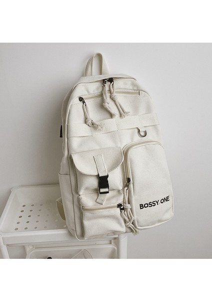 Rahat Sırt Çantası Baskı Olmadan Düz Renk Sırt Çantası Erkekler ve Kadınlar Için Tuval Iş Kıyafeti Tarzı Erkekler Için Okul Çantası (Yurt Dışından) indirimleri