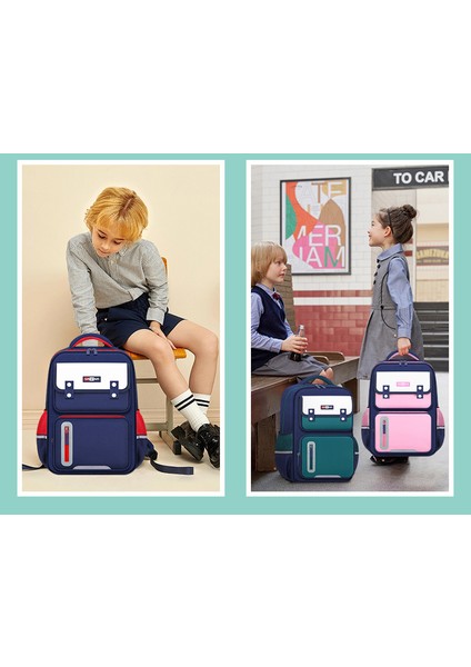 Yeni Ilkokul Okul Çantası Dekompresyon Omurga 1-3-6 Sınıf Ingiliz Tarzı Büyük Kapasiteli Çocuk Okul Çantası (Yurt Dışından) modelleri