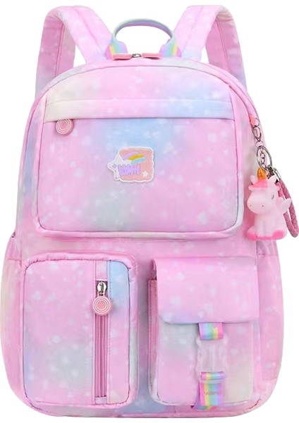 Yeni Ilkokul Okul Çantası Kız Çocuk Degrade 1-3 Sınıf Omurga Ultra Hafif Büyük Kapasiteli Sırt Çantası (Yurt Dışından)