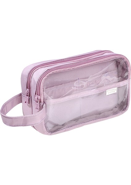 Taşınabilir Üç Katmanlı Büyük Kapasiteli Şeffaf Kalem Çantası Kız Versiyonu 2023 Yeni Ortaokul Kurşun Kalem Kutusu (Yurt Dışından)