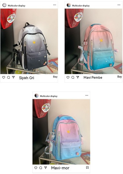 Ilkokul Öğrencisi Okul Çantası Kadın 2023 Yeni Kore Naylon Kolej Tarzı Büyük Kapasiteli Sırt Çantası Moda Hafif Sırt Çantası Kadın (Yurt Dışından) indirimleri