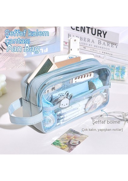 Taşınabilir Üç Katmanlı Büyük Kapasiteli Şeffaf Kalem Çantası Kız Versiyonu 2023 Yeni Ortaokul Kurşun Kalem Kutusu (Yurt Dışından) fiyatları