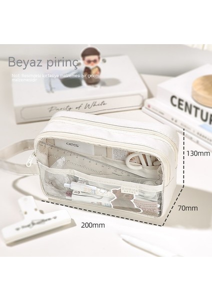 Taşınabilir Üç Katmanlı Büyük Kapasiteli Şeffaf Kalem Çantası Kız Versiyonu 2023 Yeni Ortaokul Kurşun Kalem Kutusu (Yurt Dışından) fırsatları