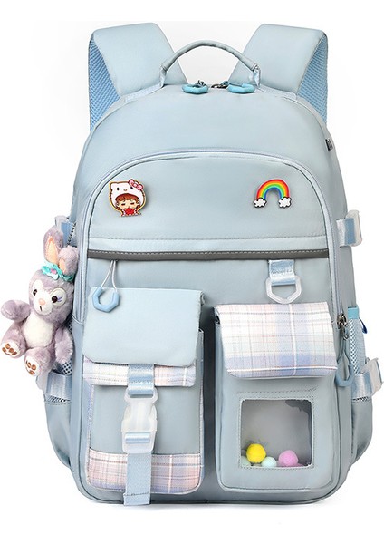 Yeni Ortaokul Öğrencisi Okul Çantası Kız Büyük Kapasiteli Ultra Hafif Yük Azaltma Omurga Ortaokul Öğrencisi Sırt Çantası (Yurt Dışından) indirimleri