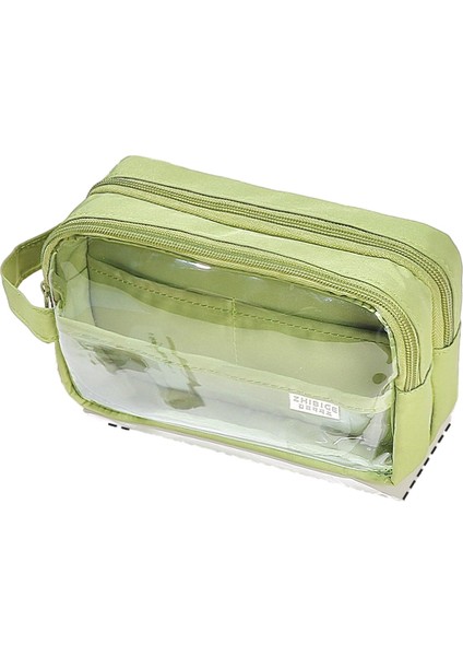 Taşınabilir Üç Katmanlı Büyük Kapasiteli Şeffaf Kalem Çantası Kız Versiyonu 2023 Yeni Ortaokul Kurşun Kalem Kutusu (Yurt Dışından)