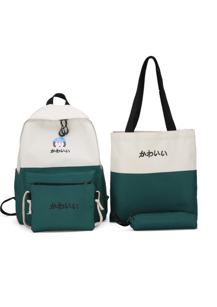 Öğrenci Dört Parçalı Okul Çantası Tuval Baskı (Yurt Dışından) fiyatları