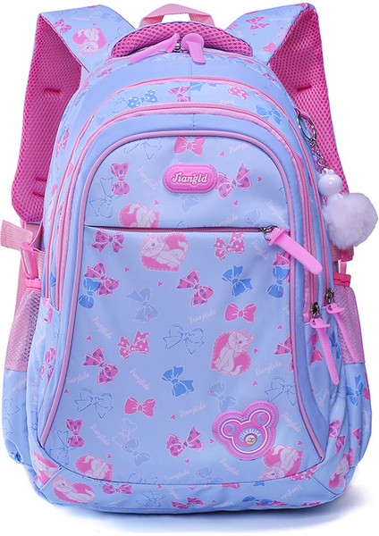 Ilkokul Kız Kore Versiyonu 3-6 Sınıf Kızların Yükünü Azaltan Omurga Koruyucu Sırt Çantası Su Geçirmez (Yurt Dışından)
