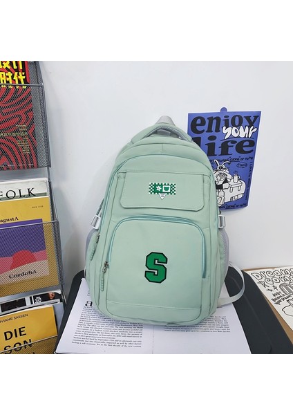 Büyük Kapasiteli Okul Çantası Basit Üniversite Öğrencisi Sırt Çantası Ortaokul Öğrenci Çantası (Yurt Dışından) fırsatları