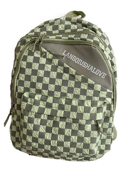 Ortaokul Öğrencisi Sırt Çantası Moda Ekose Kadın Rahat Omuz Çantası Büyük Kapasiteli Basit Kızlar Için Okul Çantası (Yurt Dışından)