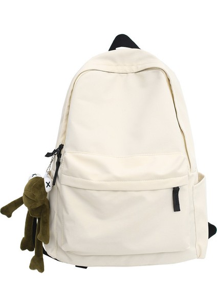 Öğrenci Okul Çantası Tek Renkli Sırt Çantası Kadın Moda Büyük Kapasiteli Sırt Çantası (Yurt Dışından) fiyatları