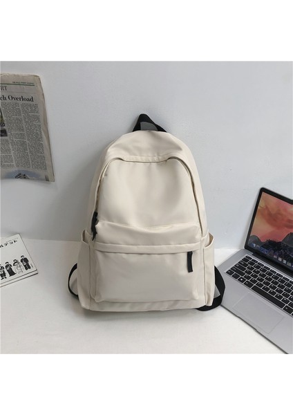 Öğrenci Okul Çantası Tek Renkli Sırt Çantası Kadın Moda Büyük Kapasiteli Sırt Çantası (Yurt Dışından) indirimleri