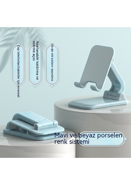 Ulusal Stil Tablet Masaüstü Standı Çok Fonksiyonlu Katlanır Kaldırma Mavi ve Beyaz Porselen Cep Telefonu Tutucusu (Yurt Dışından) indirimleri