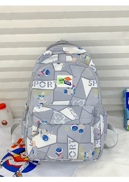 Karikatür Baskılı Sırt Çantası Yeni Gelgit Renk Dikiş Ortaokul Öğrenci Okul Çantası Büyük Kapasiteli Eğlence Sırt Çantası (Yurt Dışından) indirimleri