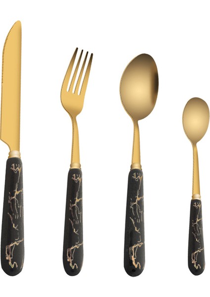 Paslanmaz Çelik Sofra Takımı Biftek Bıçağı Kaşık Çatal 24 Parça Otel Hediye Seramik Saplı Sofra Takımı Seti (Yurt Dışından) modelleri