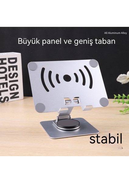 360 Derece Dönen Cep Telefonu Masaüstü Standı Alüminyum Alaşımlı Kaldırılabilir Stand Katlanır Taşınabilir Tembel Ipa Tablet Standı (Yurt Dışından)