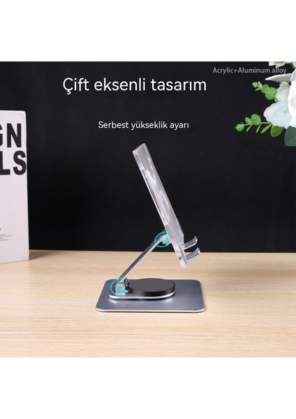 360 Derece Dönen Cep Telefonu Masaüstü Standı Alüminyum Alaşımlı Kaldırılabilir Stand Katlanır Taşınabilir Tembel Ipa Tablet Standı (Yurt Dışından)