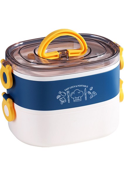 Öğrenci Öğle Yemeği Kutusu, Çift Paslanmaz Çelik Yalıtımlı Öğle Yemeği Kutusu, 1200ML Kapasite (Yurt Dışından)