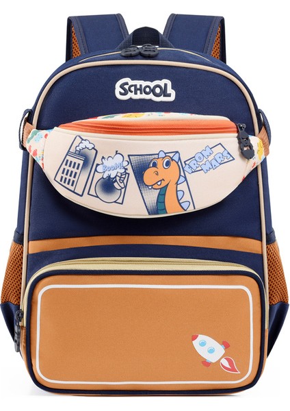 Büyük Kapasiteli Çocuk Okul Çantası/göğüs Çantası Iki Parçalı Set (Yurt Dışından)