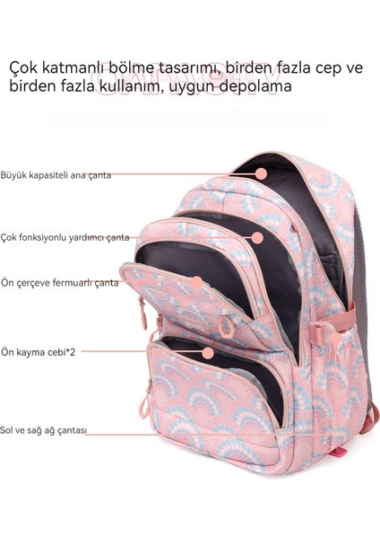 Su Geçirmez Büyük Kapasiteli Öğrenci Okul Çantası, Üç Parçalı Set (Yurt Dışından)