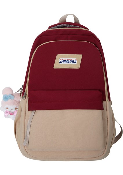 Aşınmaya Dayanıklı Düz Renk Basit Erkek ve Kadın Sırt Çantaları Ortaokul Üniversite Öğrencileri Sırt Çantaları Rahat Okul Çantaları (Yurt Dışından) fırsatları