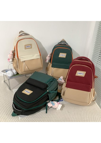 Aşınmaya Dayanıklı Düz Renk Basit Erkek ve Kadın Sırt Çantaları Ortaokul Üniversite Öğrencileri Sırt Çantaları Rahat Okul Çantaları (Yurt Dışından) modelleri