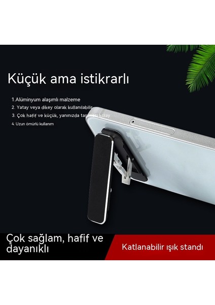 Alüminyum Alaşımlı Mini Tembel Cep Telefonu Tutucusu Masaüstü Kompakt Taşınabilir Katlanır Braket Geri Yapışkan Cep Telefonu Tutucusu Güçlü ve Hafif (Yurt Dışından)