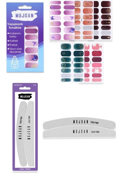 5 Adet Tırnak Stickerı Ve 2 Adet Törpü Seti