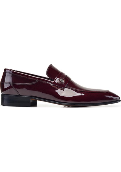 Bordo Klasik Loafer Kösele Erkek Ayakkabı -68853-