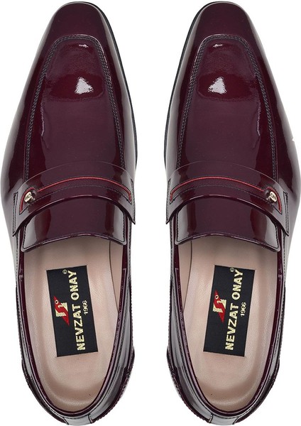 Bordo Klasik Loafer Kösele Erkek Ayakkabı -68853-