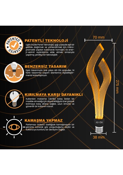 Dekoratif LED Ampul MOD1013 E27 2200 Kelvin