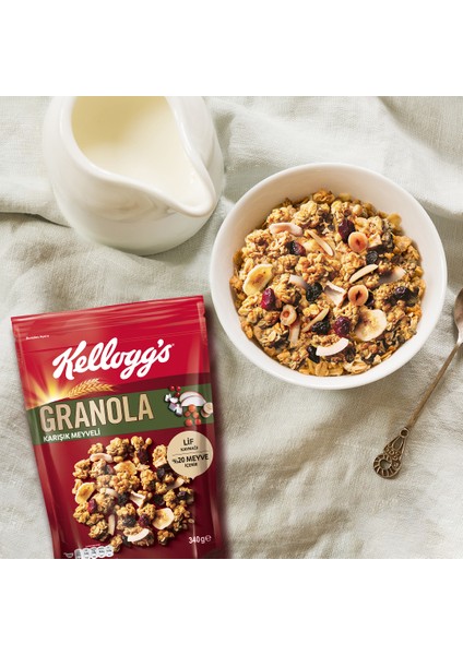 Granola Karışık Meyveli 340 gr x 5 Adet, %45 Yulaf Içerir, %20 Kurutulmuş Meyve