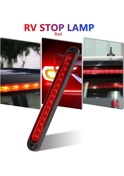 10 Inç Mühürlü Kamyon ve Rv Römork Işık Çubuğu 15 LED Üçüncü Fren Lambaları Şerit Kırmızı (Yurt Dışından)