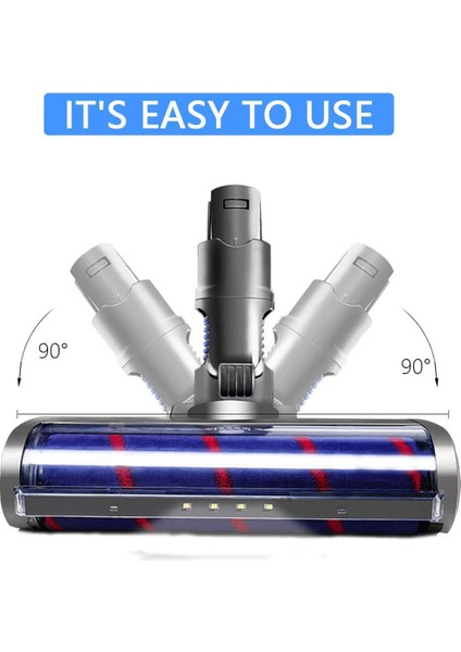 Yumuşak Rulo Temizleme Kafası V6 DC58 DC59 DC61 DC62 DC74 LED Far ile Akülü Elektrikli Süpürge Eki (Yurt Dışından)