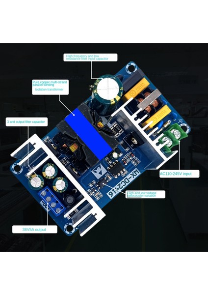 36V 5A Güç Modülü 180W Endüstriyel Anahtarlama Güç Kaynağı Modülü Kart Ac-Dc (Yurt Dışından)