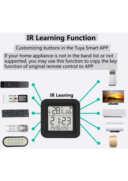 S09A Wifi 3ın1 Akıllı Sensör Kızılötesi Uzaktan Kumanda Sıcaklık Nem Algılama Ir Özellikli Cihaz Uzaktan (Yurt Dışından) modelleri