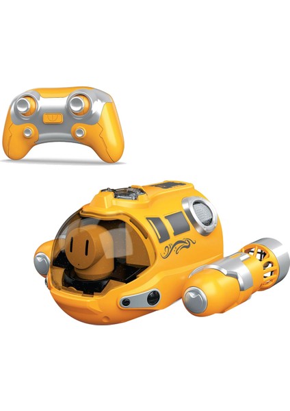 Mini Rc Tekne 2.4g Sprey Uzaktan Kumanda Tekne Çocuk Su Oyuncakları Doğum Günü Hediyesi Denizaltı Tekne Şekli Oyuncaklar-Sarı (Yurt Dışından)
