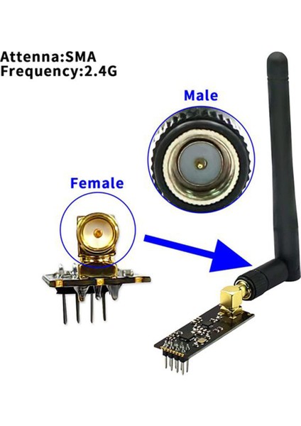 4 Adet NRF24L01+PA+LNA Antenli Kablosuz Modül 1100 Metre Uzun Mesafe ile NRF24L01 Kablosuz Modül Adaptörü 3.3V (Yurt Dışından)