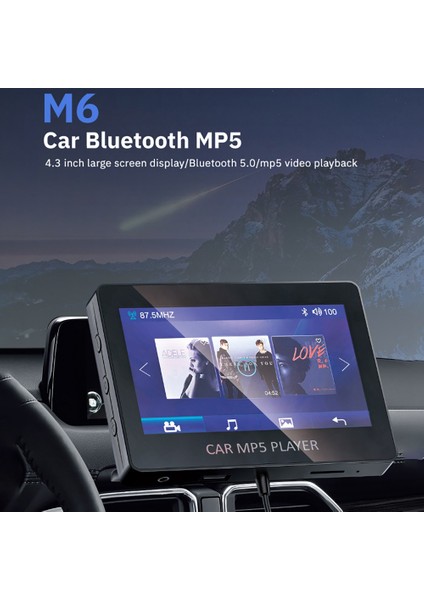 Araba Mp5 Çalar Bluetooth 5.0 Fm Verici Desteği Tf U Disk Müzik Çalar Araba Oyuncu Araba Elektronik Arabalar Için M6 (Yurt Dışından)