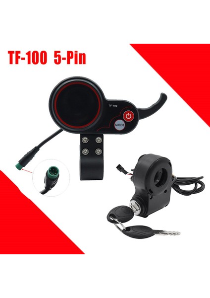 TF-100 Ekran Pano 5pin + Kontak Kilit Anahtarı Scooter Kilometre Kugoo M4 Elektrikli Scooter Parçaları (Yurt Dışından)