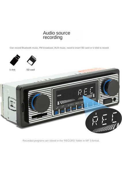 Kanallı 60W Bluetooth Araç Radyosu Araba Mp3 Çalar Plug-In U Disk Araba Radyosu Kablo Koruma Fonksiyonu ile Araba Için (Yurt Dışından)