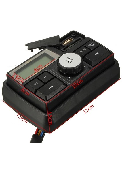 Motosiklet Ses Mp3 Radyo Stereo Hoparlörler Bluetooth Su Geçirmez Fm 5 Eq Fonksiyonları LCD Ekran Usb/sd/tf (Yurt Dışından)