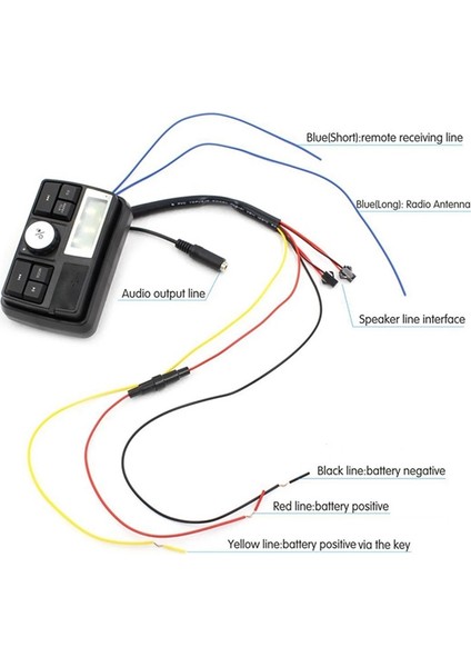 Motosiklet Ses Mp3 Radyo Stereo Hoparlörler Bluetooth Su Geçirmez Fm 5 Eq Fonksiyonları LCD Ekran Usb/sd/tf (Yurt Dışından)